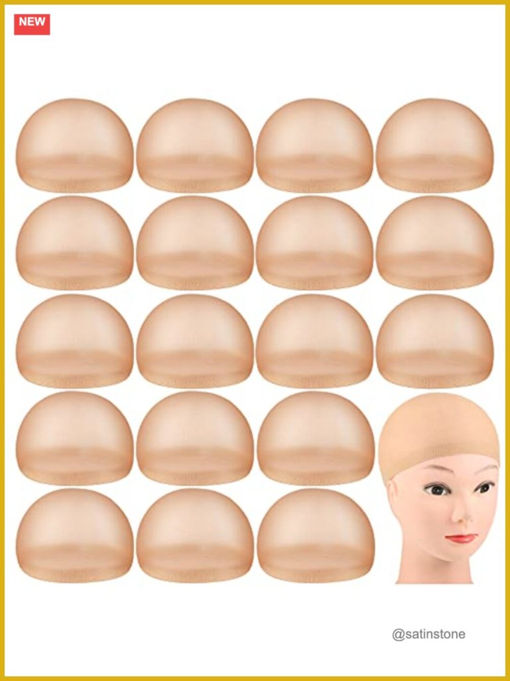 100 Pcs Nylon Wig Caps Elastic Stretchy Black Hair Accessories